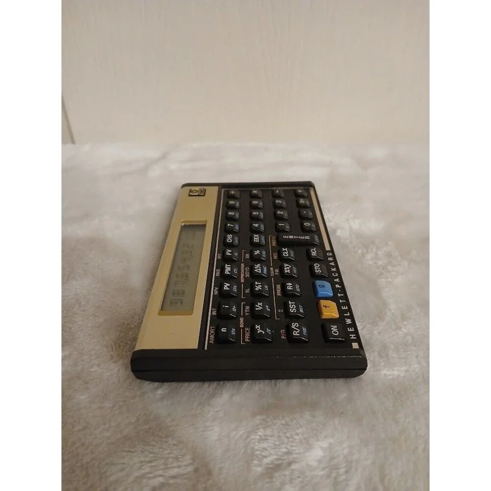 Vintage Hewlett Packard HP-12C Programmable Financial Calculator Works Gold Tone